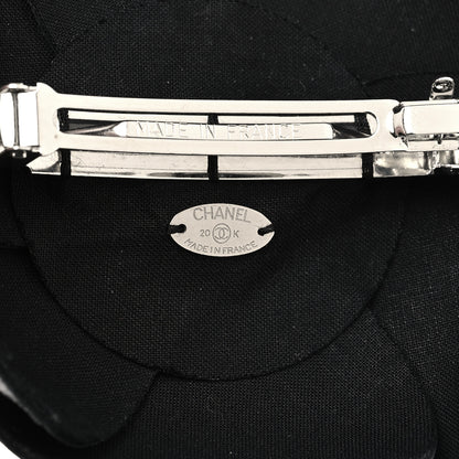 Chanel Lambskin Crystal Camellia CC Barrette Hair Clip Black 3 of 3