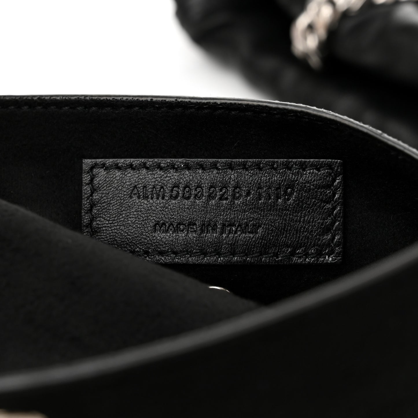 Lambskin Teddy Drawstring Bag Black