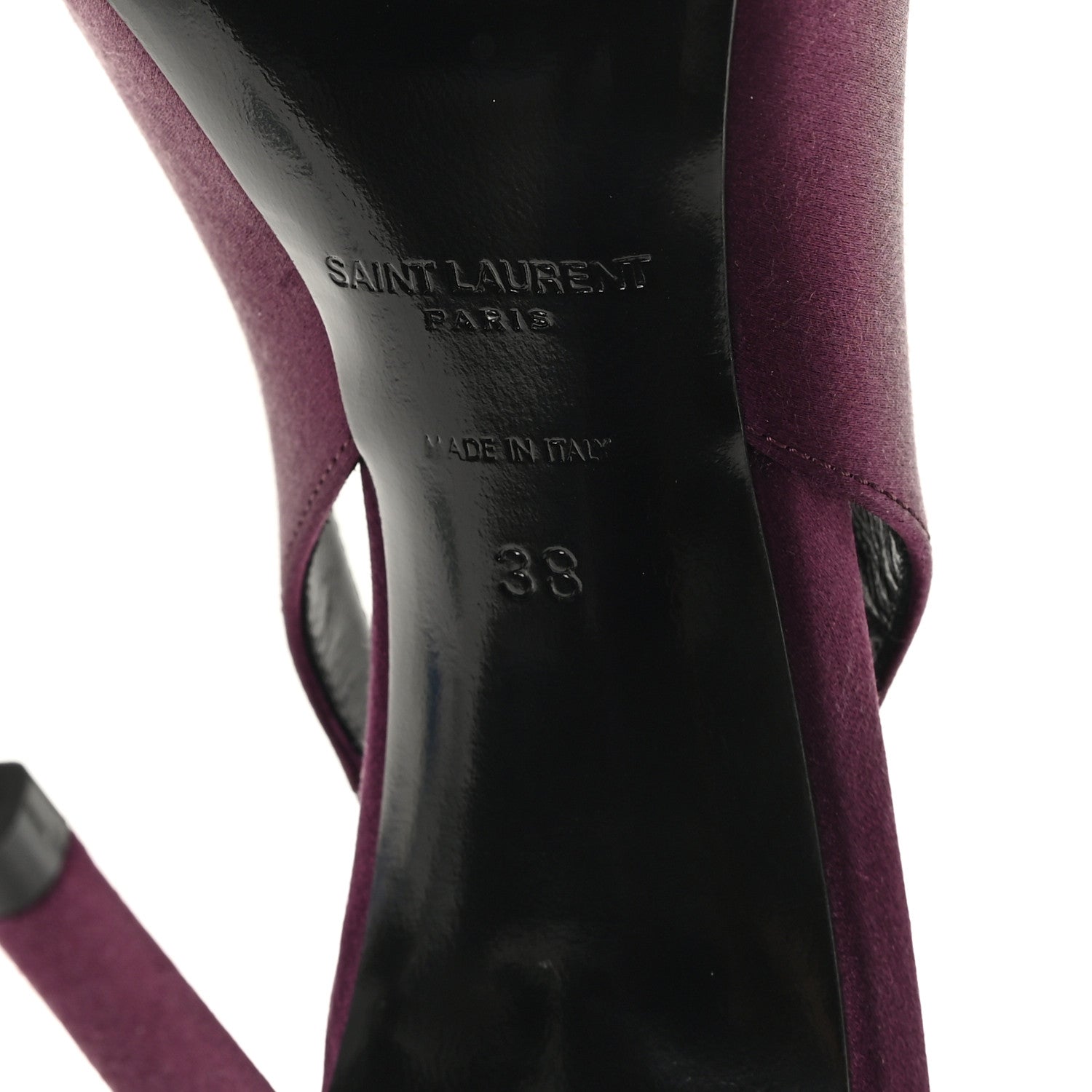 Saint Laurent Crepe Satin Zoe 105 Slingback Pump 38 Gem Purple 7 of 10