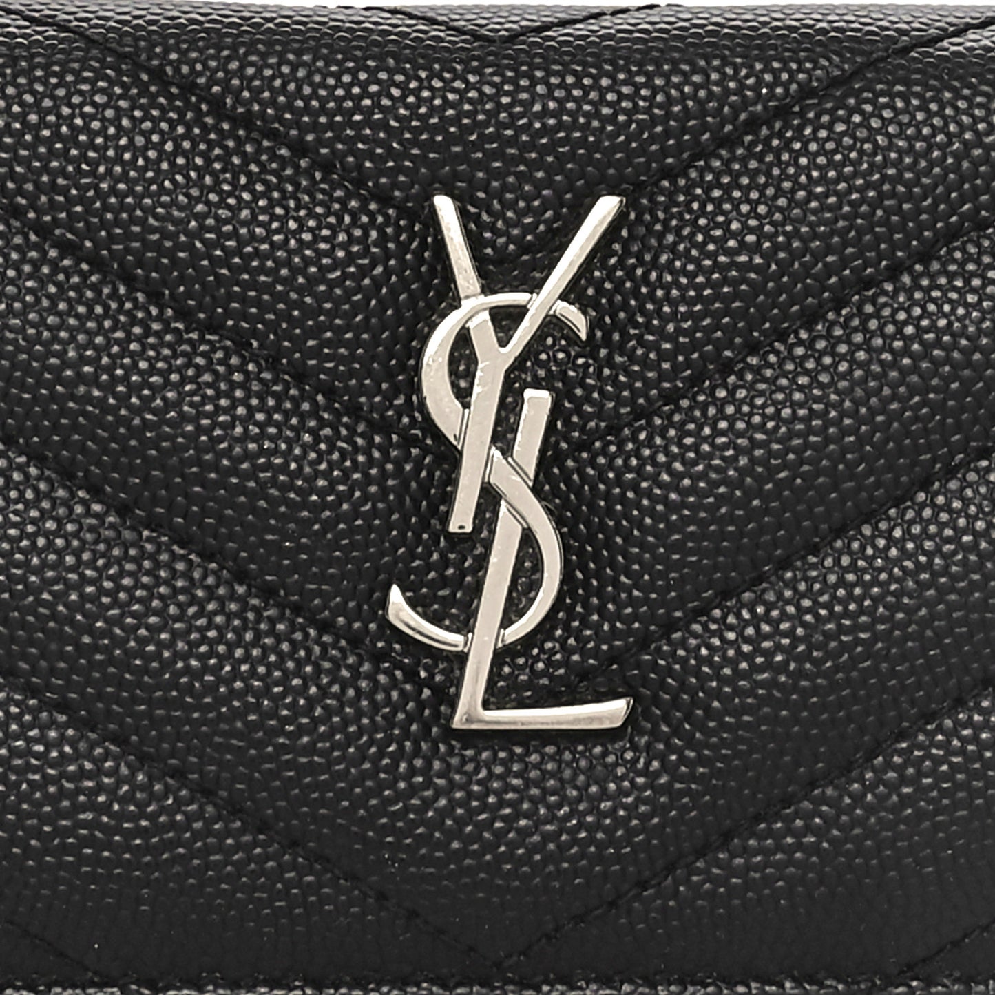 Grain De Poudre Matelasse Chevron Monogram Card Case Black