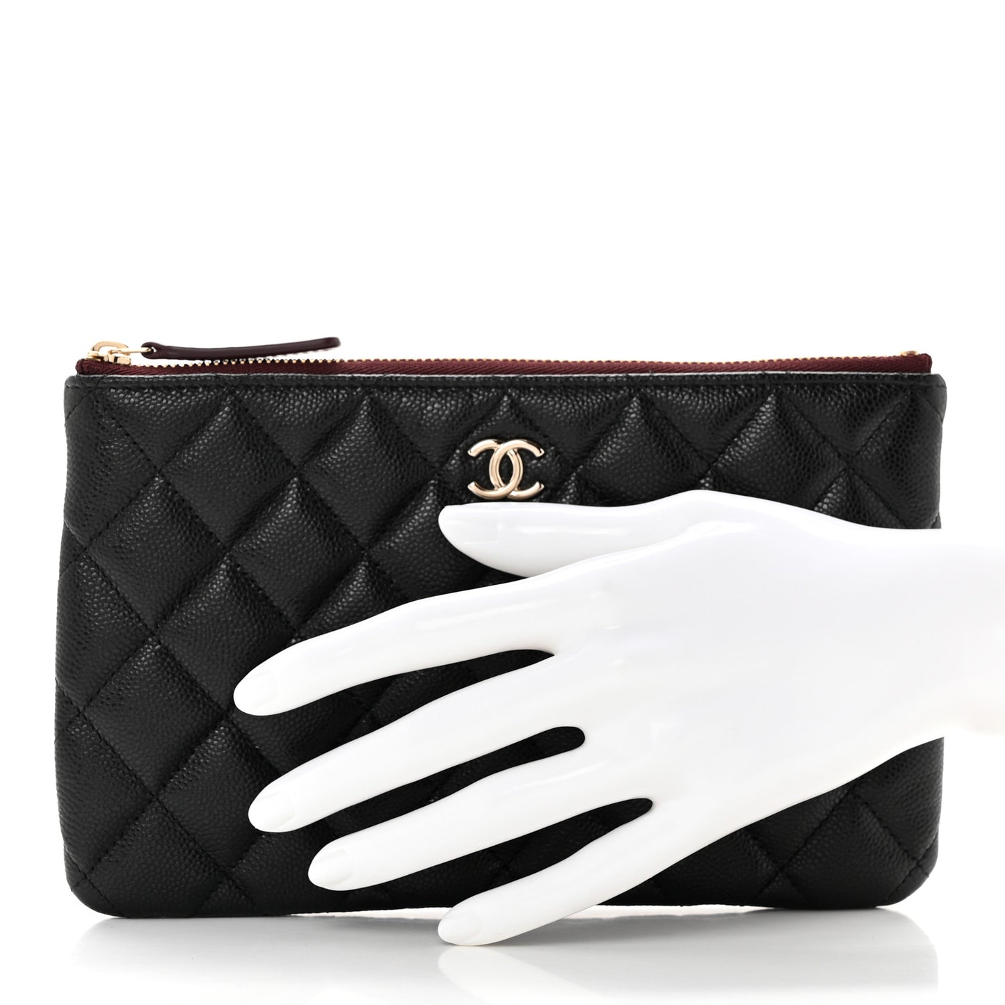 Caviar Quilted Cosmetic Case Black