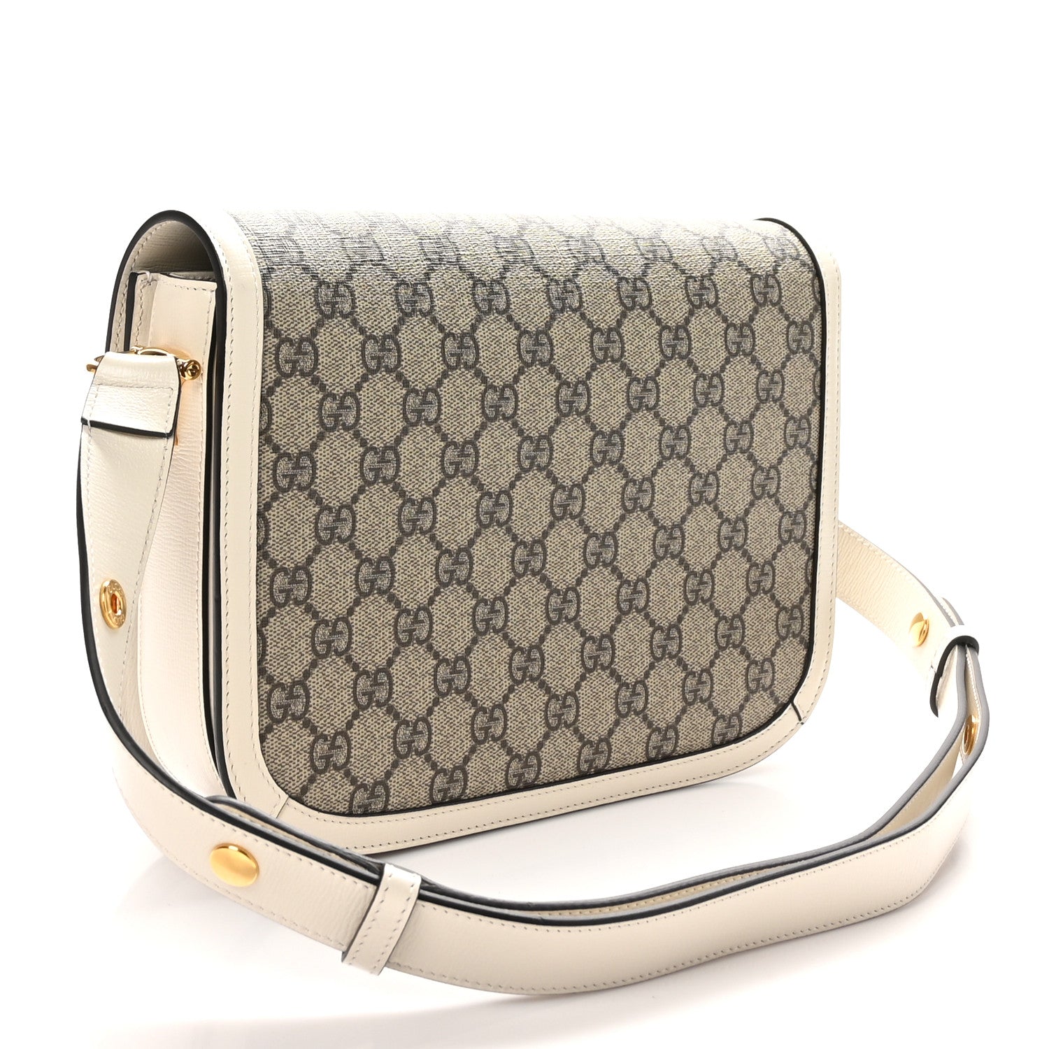 Gucci GG Supreme Monogram Horsebit 1955 Shoulder Bag Beige Mystic White 3 of 10