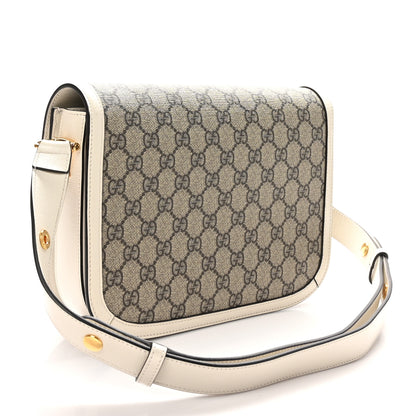 Gucci GG Supreme Monogram Horsebit 1955 Shoulder Bag Beige Mystic White 3 of 10