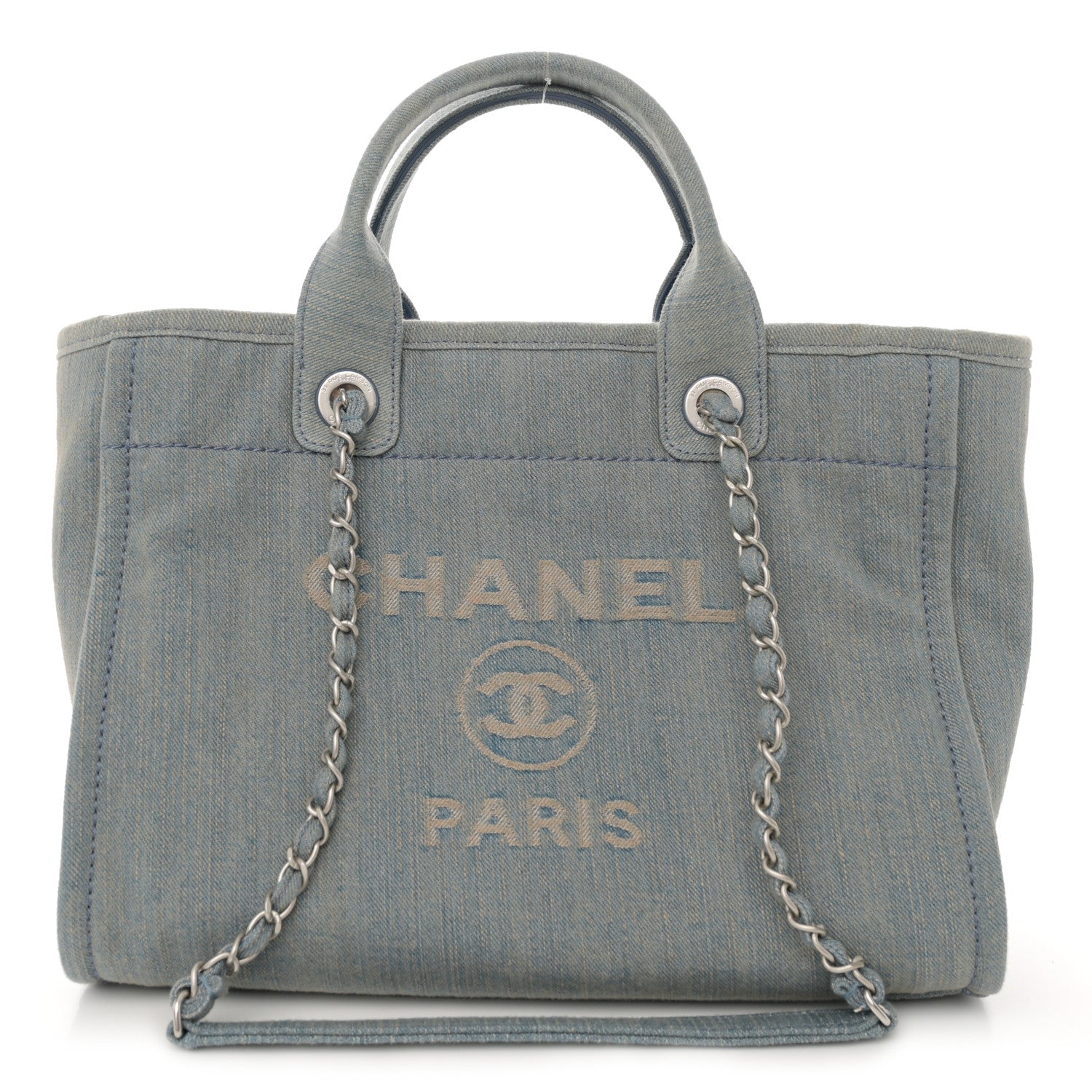 Chanel Denim Small Deauville Tote Light Blue 1 of 13