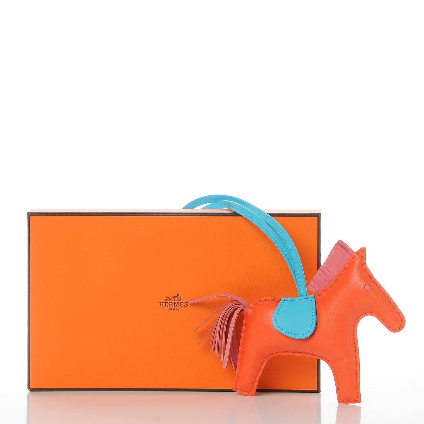 Milo Lambskin Grigri Rodeo Horse Bag Charm MM Orange Poppy Rose Azalee Bleu Azteque