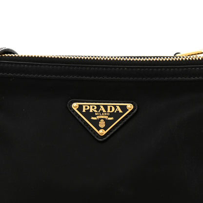 Prada Tessuto Nylon Soft Calf Double Zip Crossbody Bag Black 8 of 10