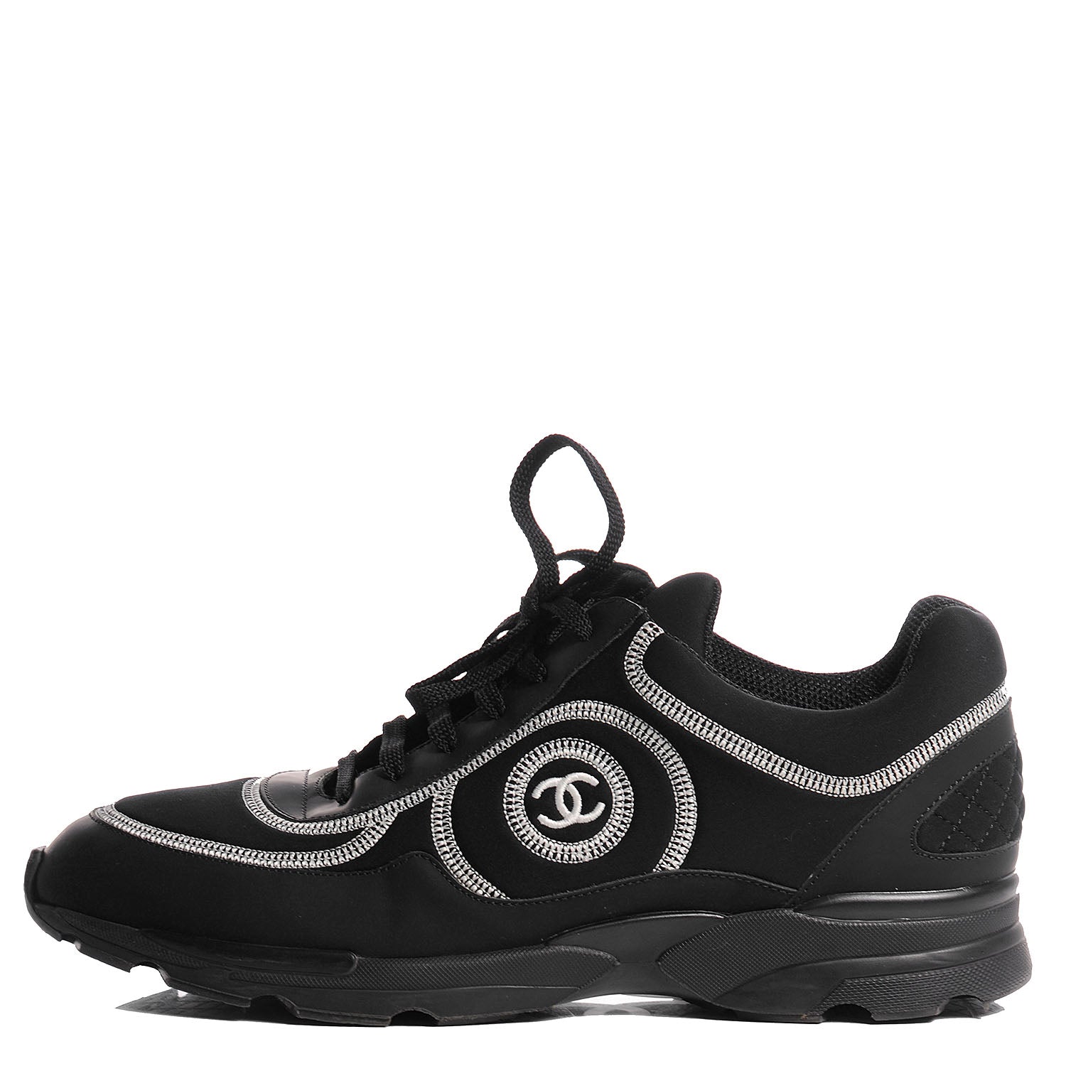 Chanel Neoprene Quilted Sneakers 42 Black 1 of 9