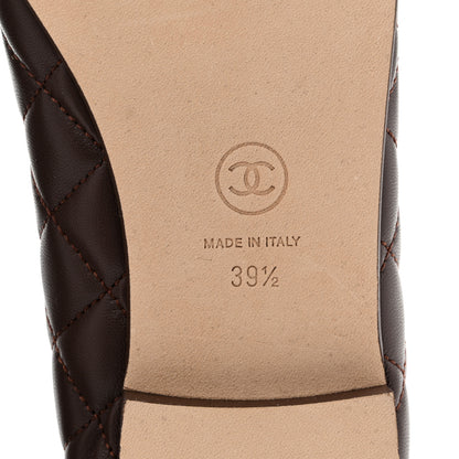 Chanel Lambskin Quilted CC Cap Toe Ballerina Flats 39.5 Chocolate 7 of 11