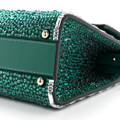 Valentino Garavani Crystal Embroidered Mini Vsling Top Handle Bag Emerald Jungle 7 of 9