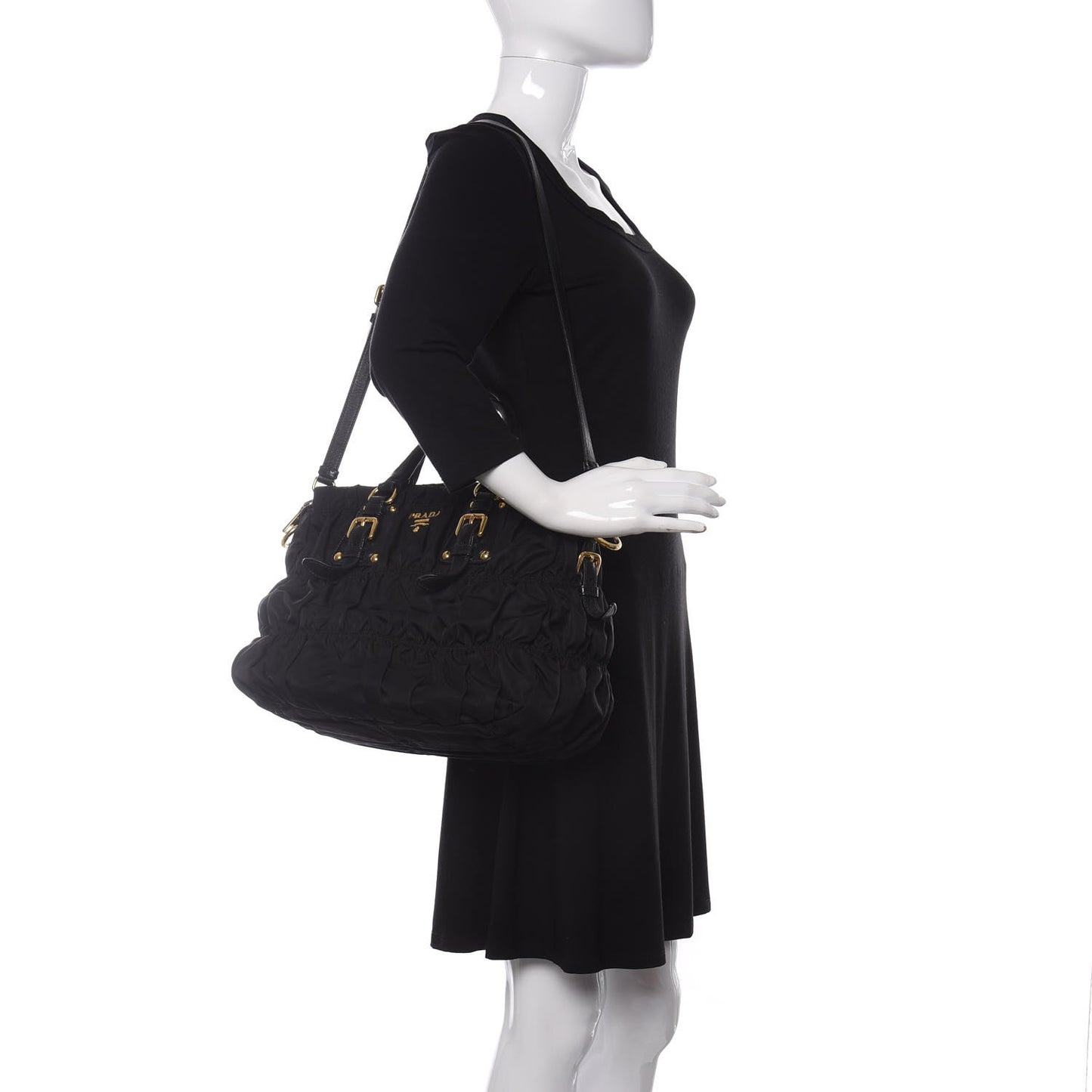 Tessuto Nylon Gaufre Tote Black