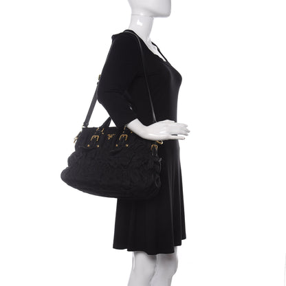Prada Tessuto Nylon Gaufre Tote Black 2 of 9