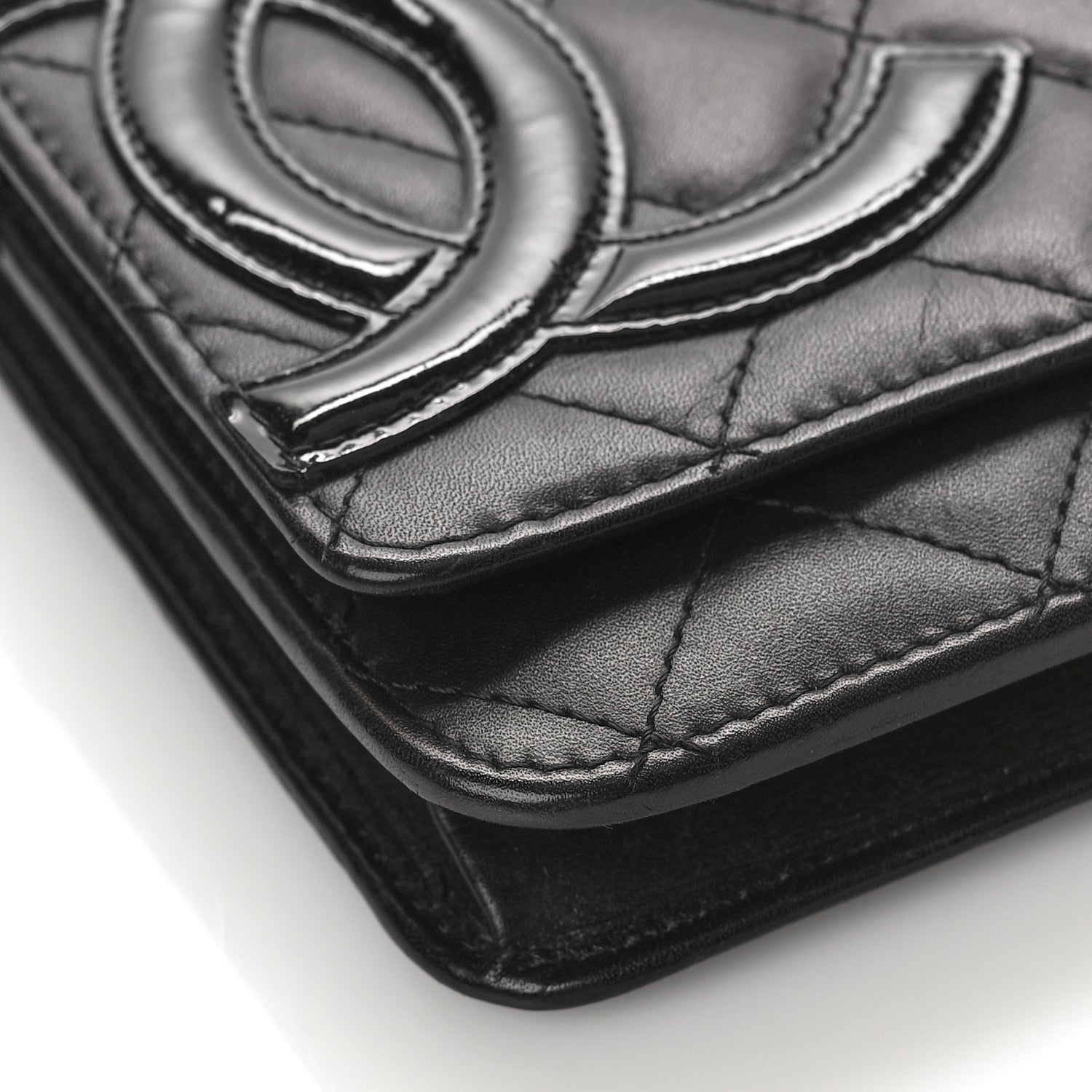 Chanel Calfskin Quilted Cambon Wallet on Chain WOC Black 8 of 10