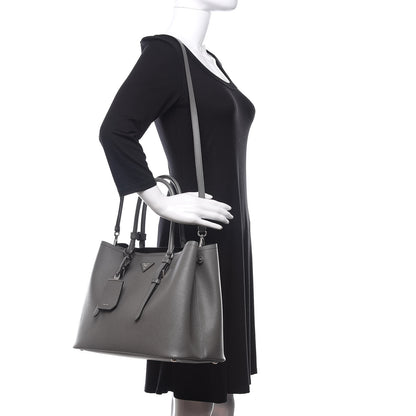 Prada Saffiano Cuir Large Double Bag Marmo 2 of 10