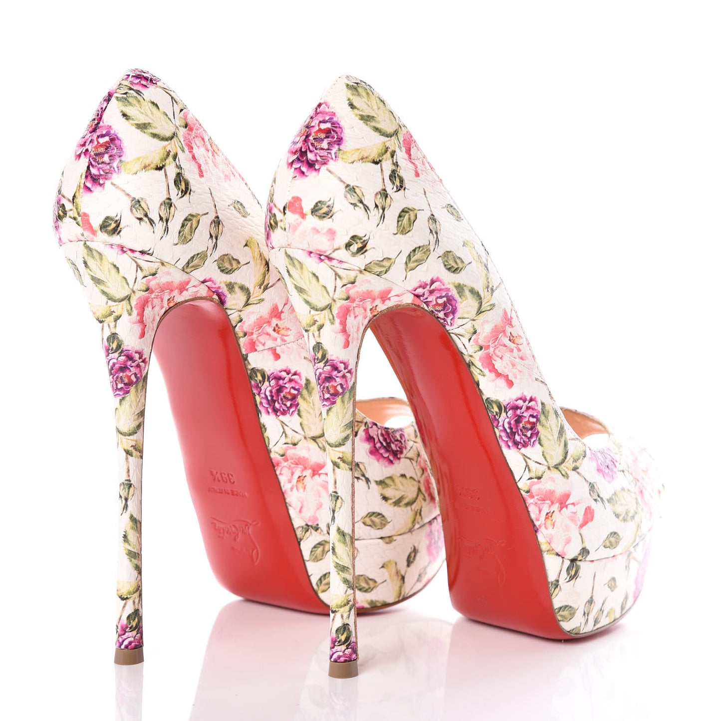 Watersnake Fiori Fetish Peep 150 Pumps 39.5 Latte Pompadour