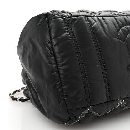 Chanel Nylon Quilted Tweed Stitch Bubble Tote Black 9 of 13