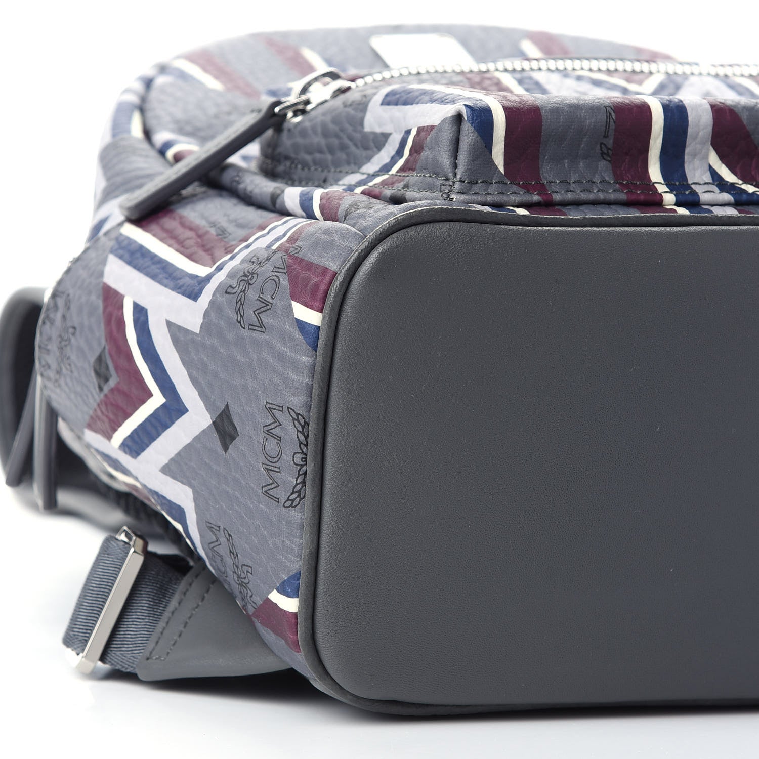 MCM Visetos Chevron Stripe Small Backpack Phantom Grey Multicolor 8 of 9