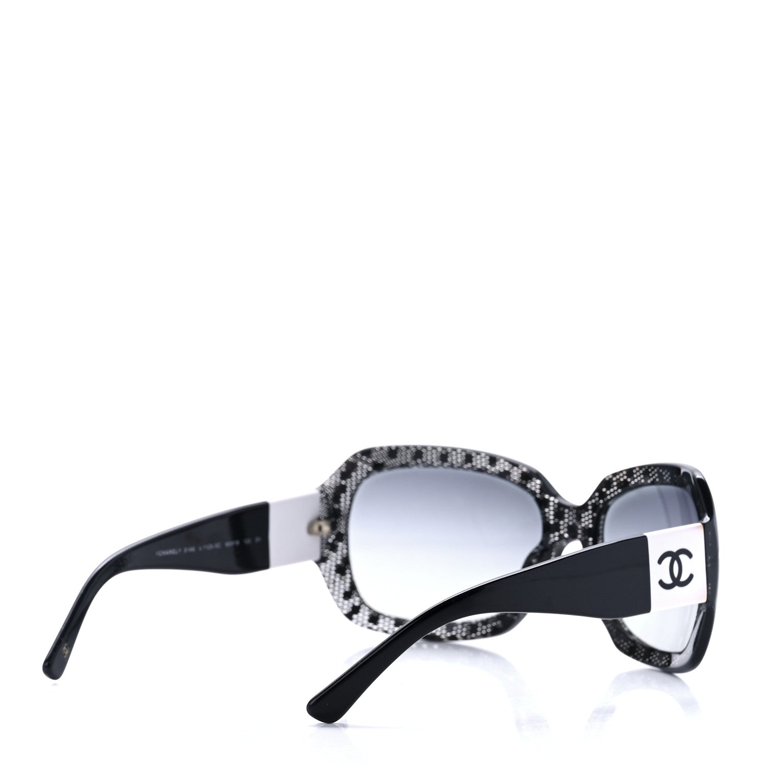 Chanel Acetate CC Lace Effect Sunglasses 5146 Black White 4 of 8