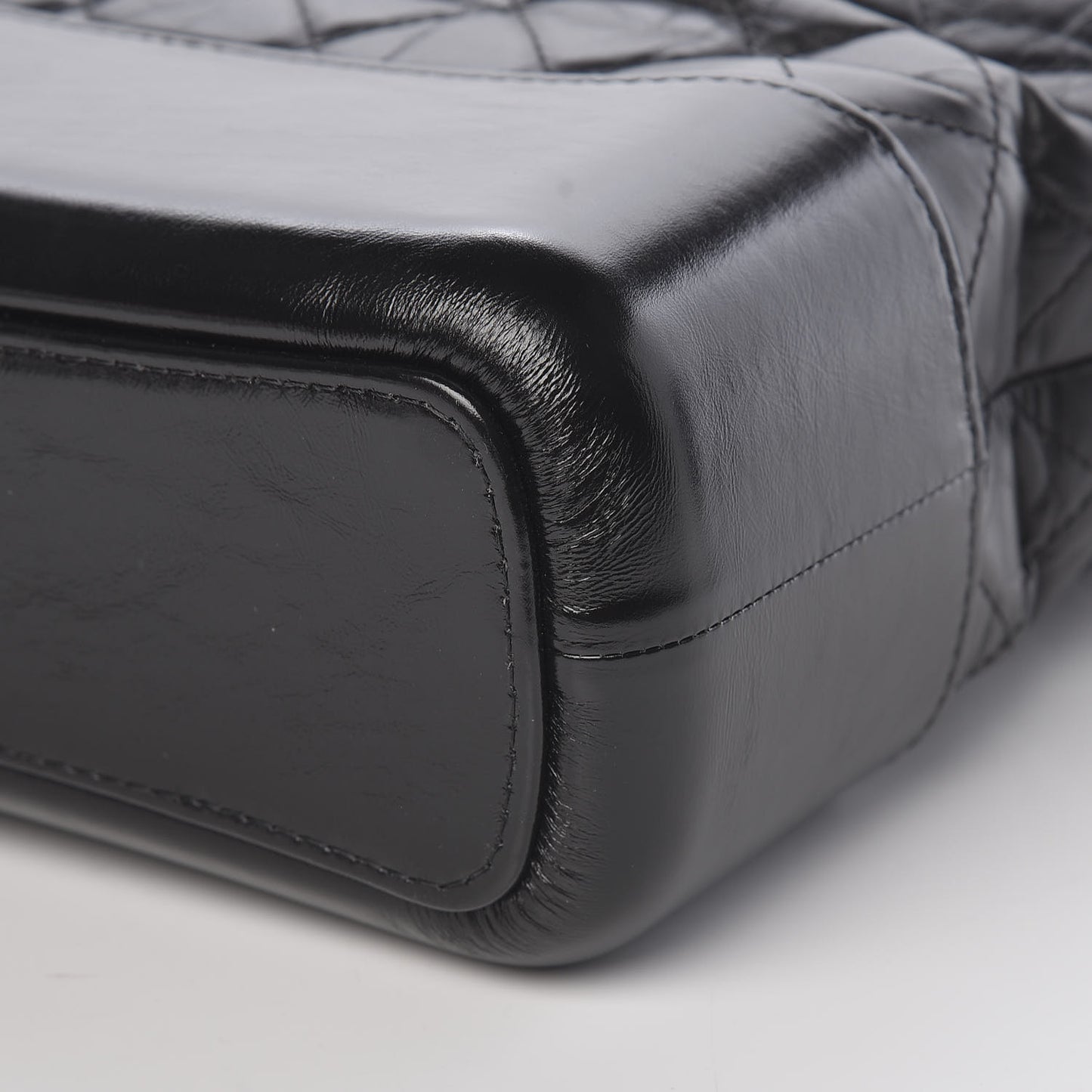Aged Calfskin Quilted Medium Gabrielle Hobo Black