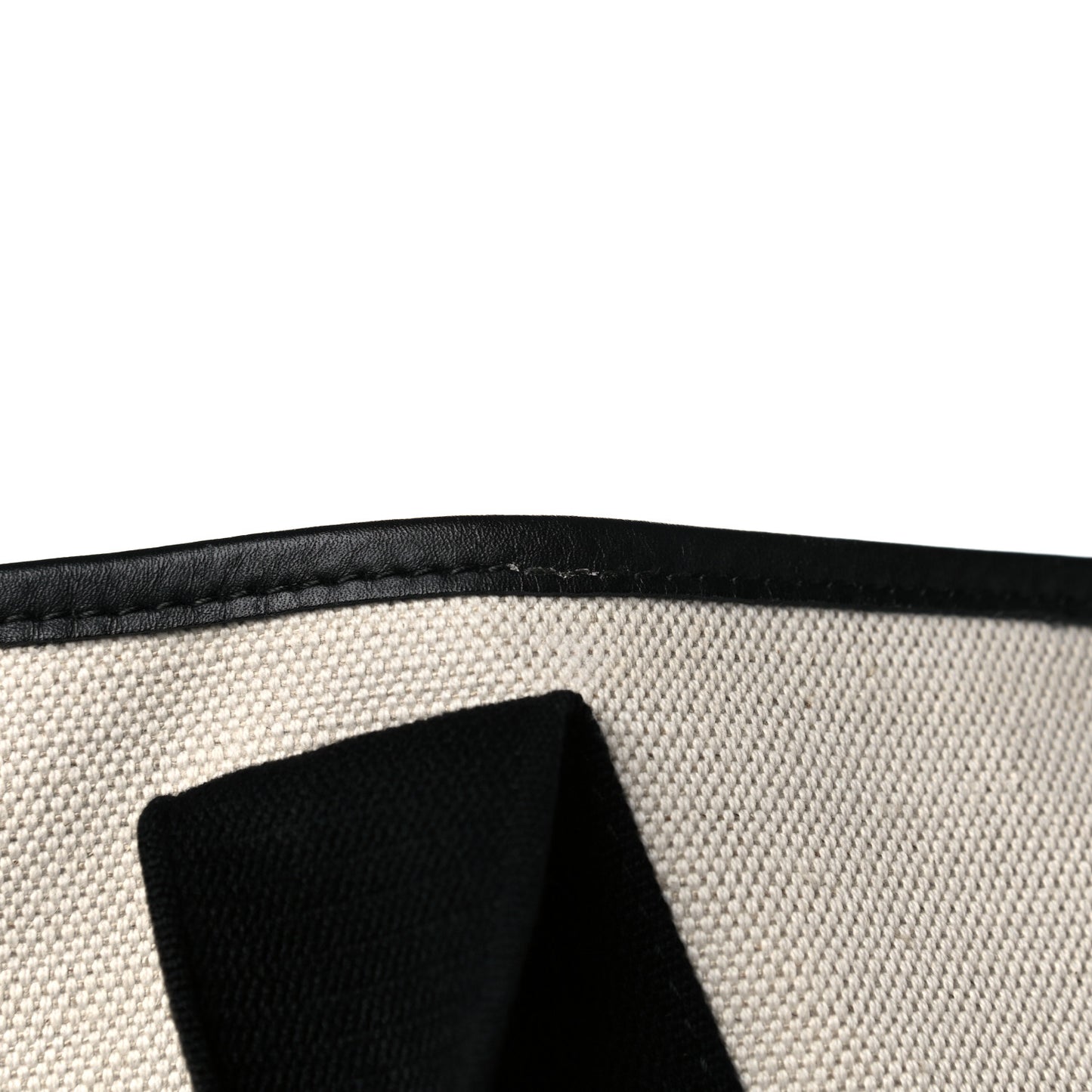 Cotton Canvas Calfskin M Navy Cabas Natural Black