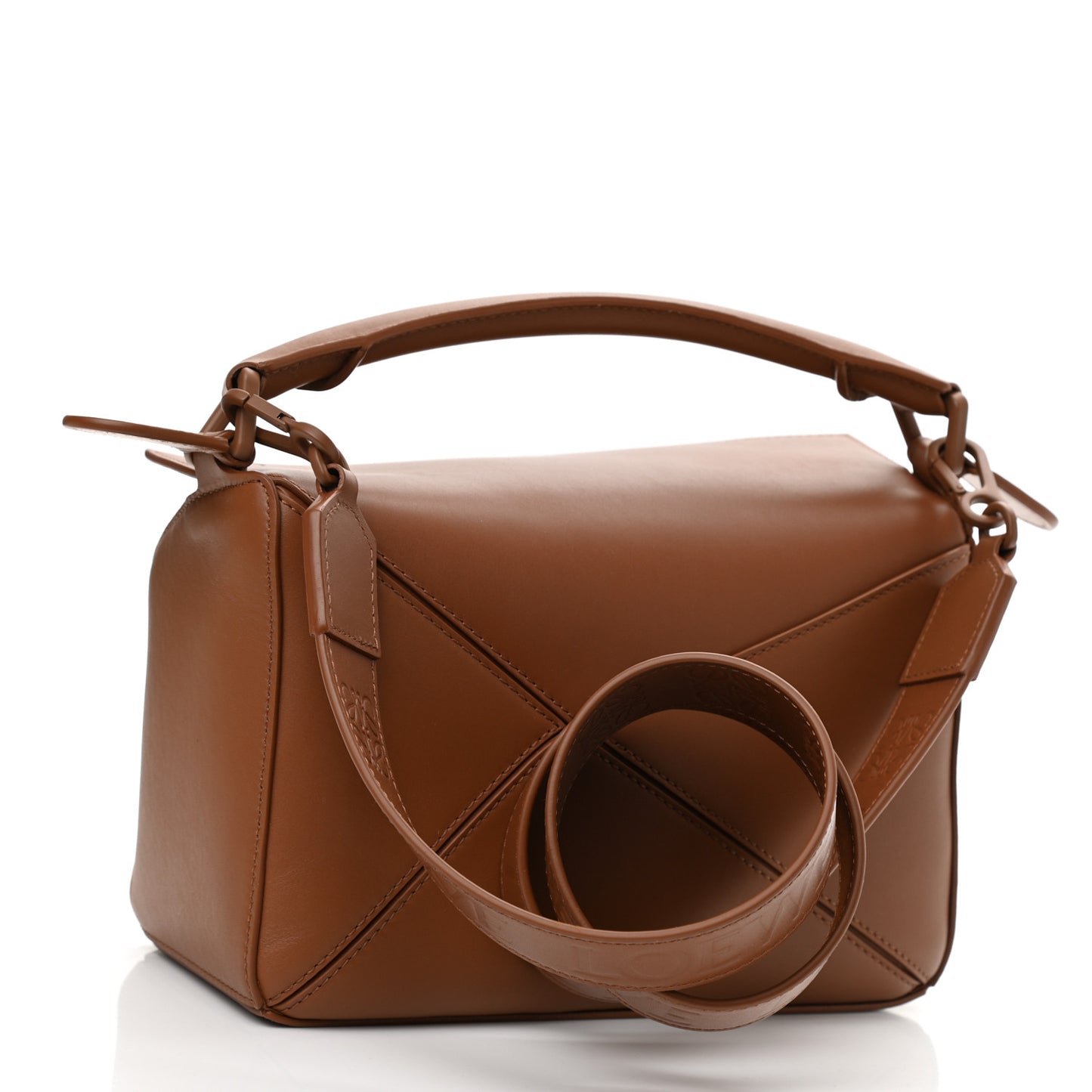 Satin Calfskin Small Puzzle Bag Pecan