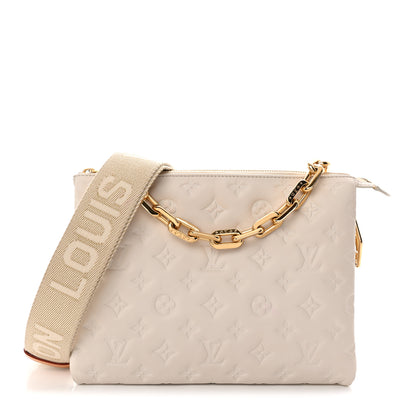Louis Vuitton Lambskin Embossed Monogram Coussin PM Beige Cream 1 of 10