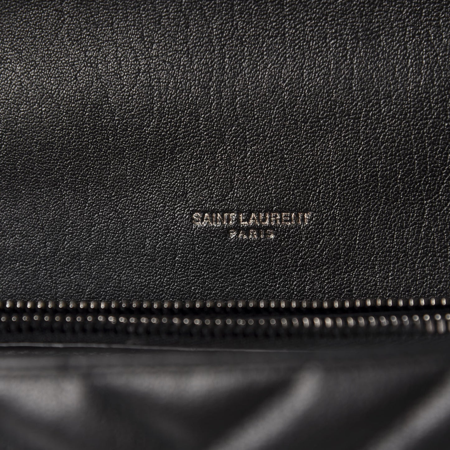 Sheepskin Matelasse Chevron Monogram Large College Satchel Black