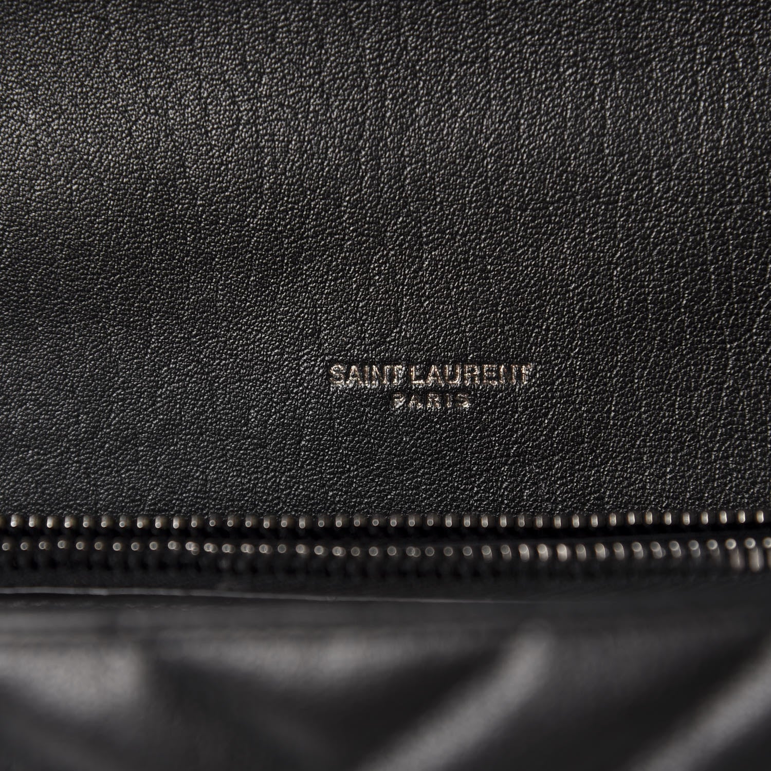Saint Laurent Sheepskin Matelasse Chevron Monogram Large College Satchel Black 9 of 12