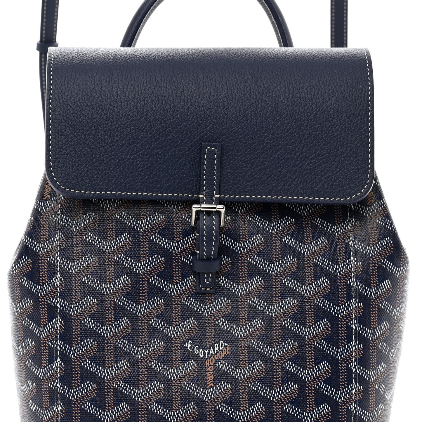 Goyardine Calfskin Mini Alpin Backpack Navy