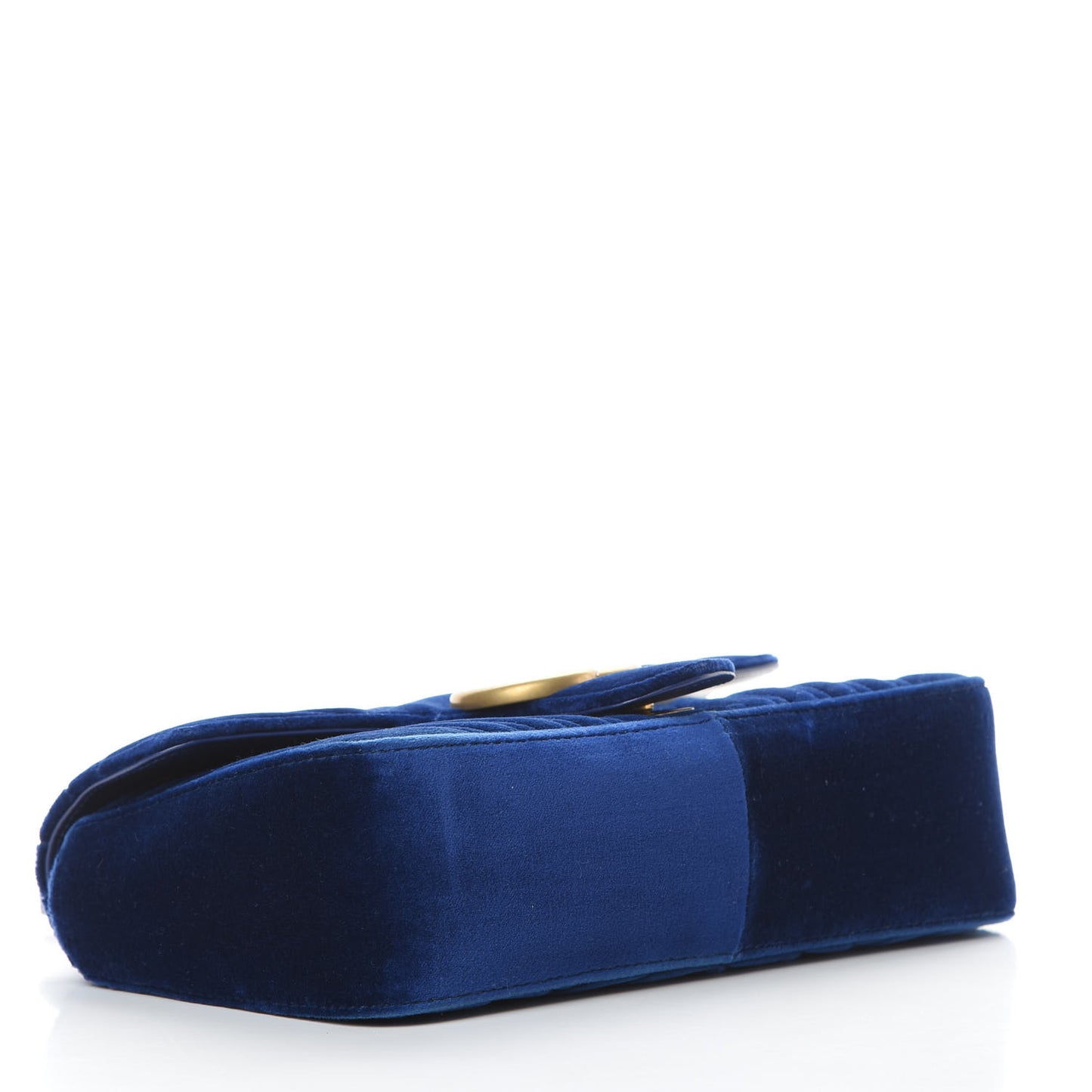 Velvet Matelasse Small GG Marmont Shoulder Bag Cobalt Blue