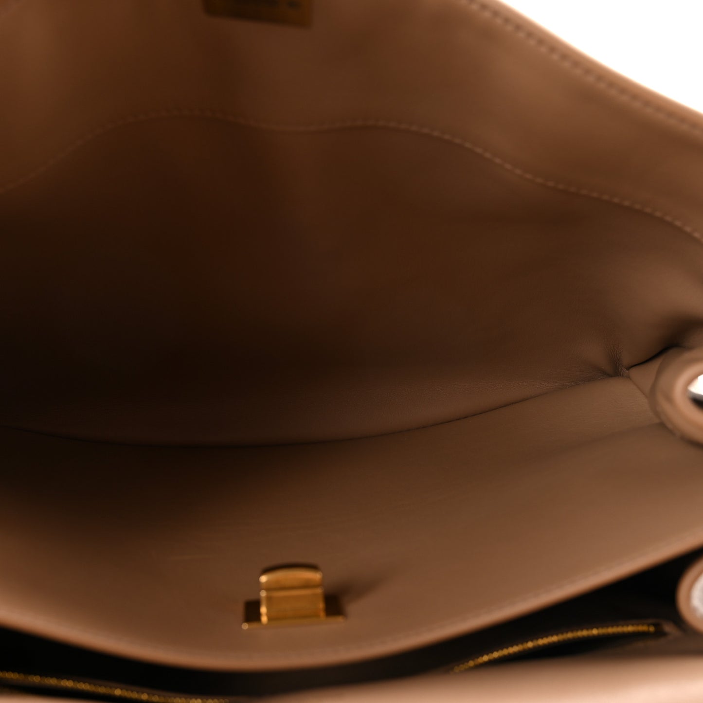 Natural Smooth Calfskin Medium Rodeo Top Handle Handbag Latte