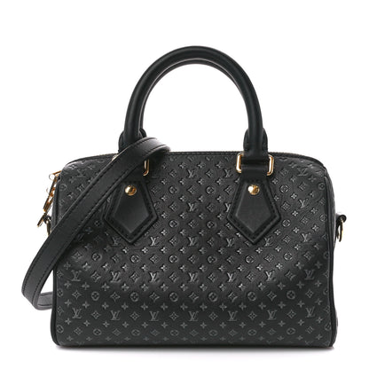 Louis Vuitton Calfskin Nanogram Embossed Speedy 20 Black 1 of 9