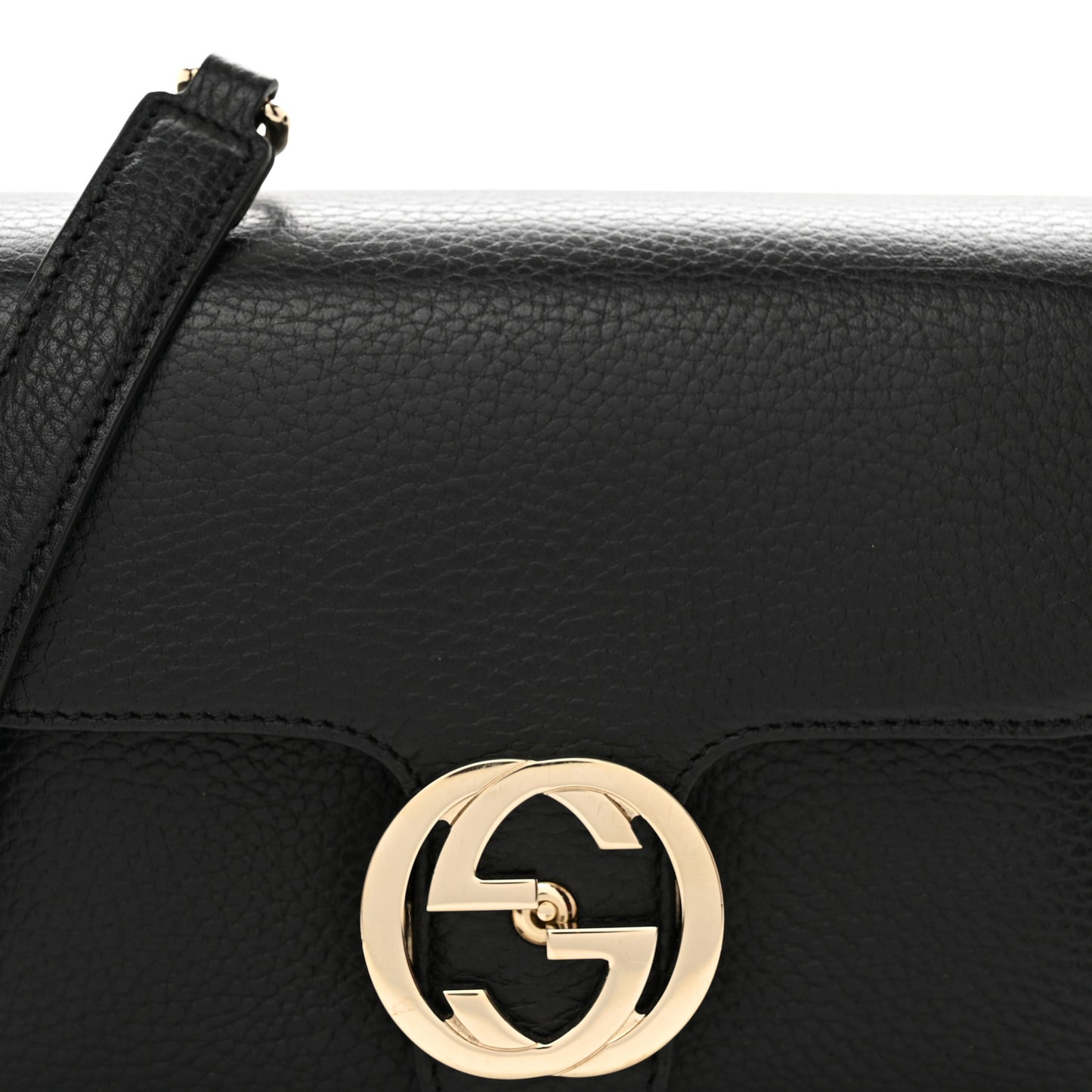 Dollar Calfskin Interlocking G Crossbody Bag Black