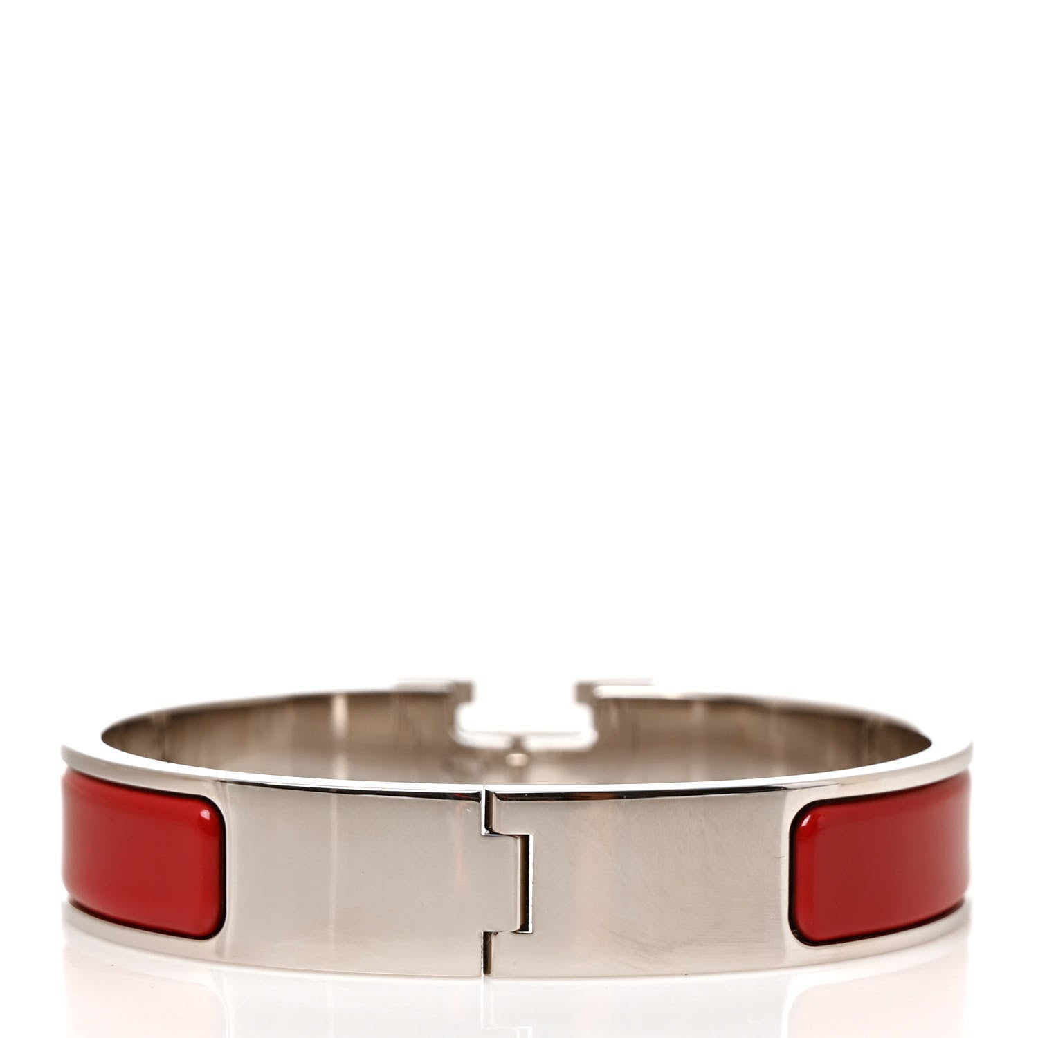 Hermes Enamel Narrow Clic Clac H Bracelet PM Rouge 3 of 4