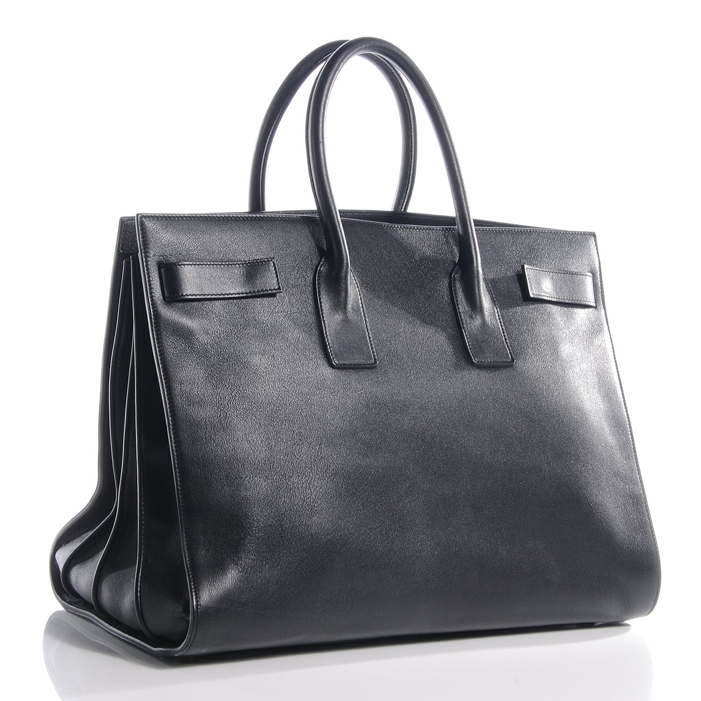 Leather Large Sac de Jour Carryall Black