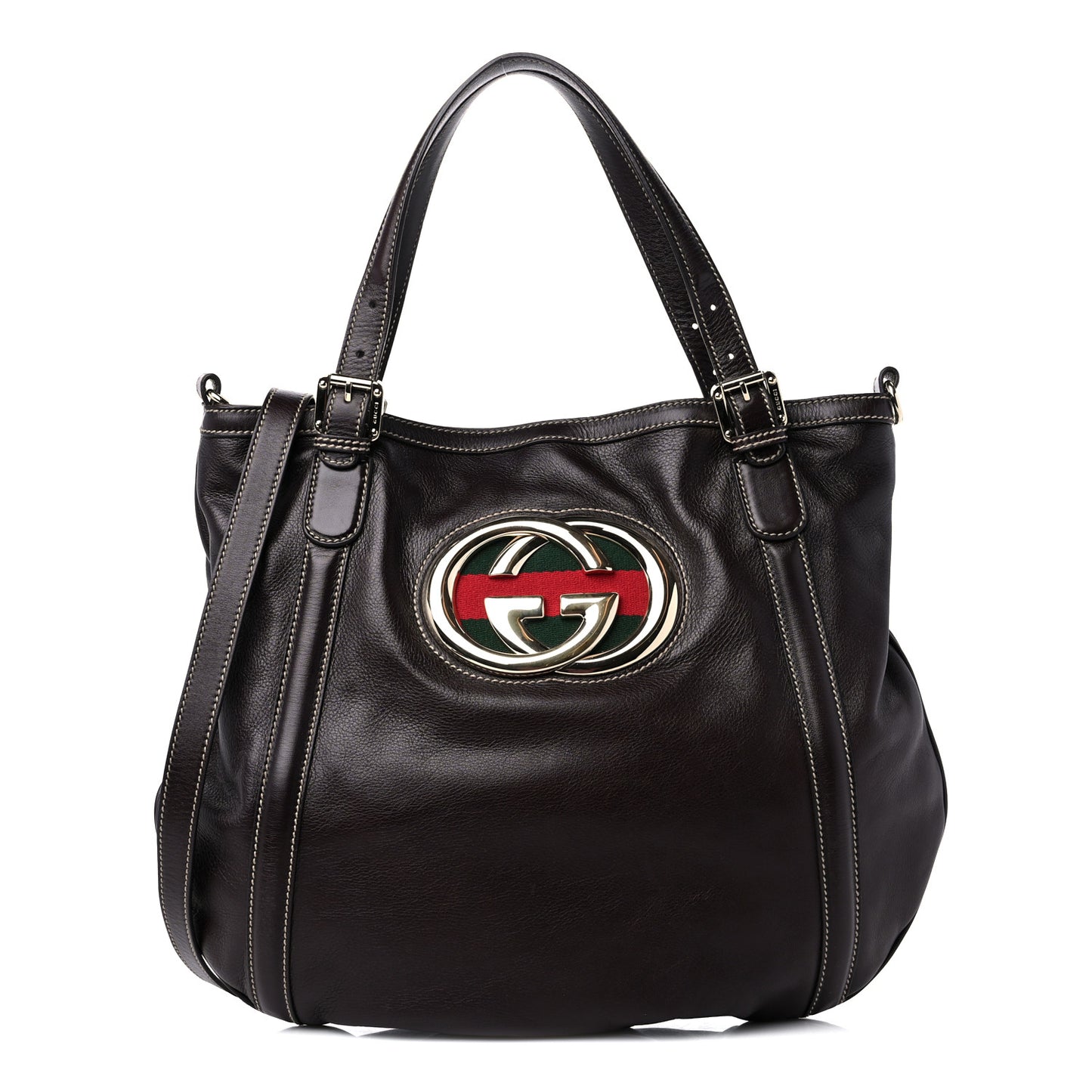 Calfskin Medium Britt Tote Dark Brown