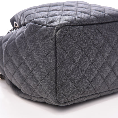 Chanel Caviar Flat Quilted CC Chain Bucket Drawstring Bag Black 8 of 10