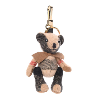 Burberry Cashmere House Check Thomas Bear Bag Charm Camel Gold 1 of 4