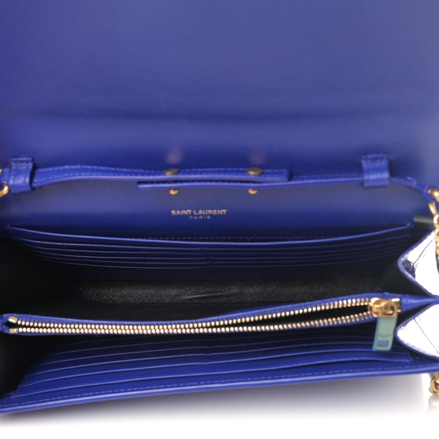 Patent Calfskin Monogram Kate Wallet On Chain Royal Blue