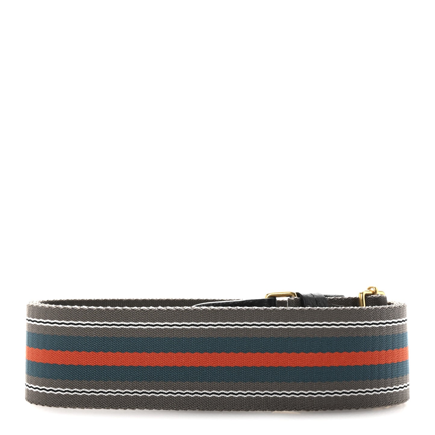 Vitello Daino Striped Fabric Shoulder Strap