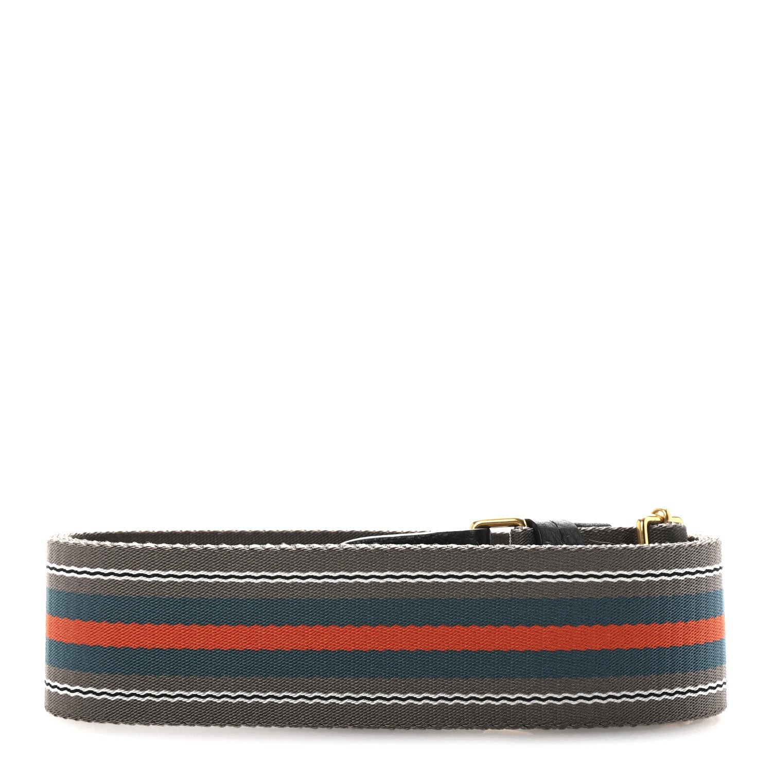 Prada Vitello Daino Striped Fabric Shoulder Strap 2 of 4