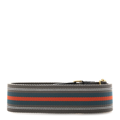 Prada Vitello Daino Striped Fabric Shoulder Strap 2 of 4