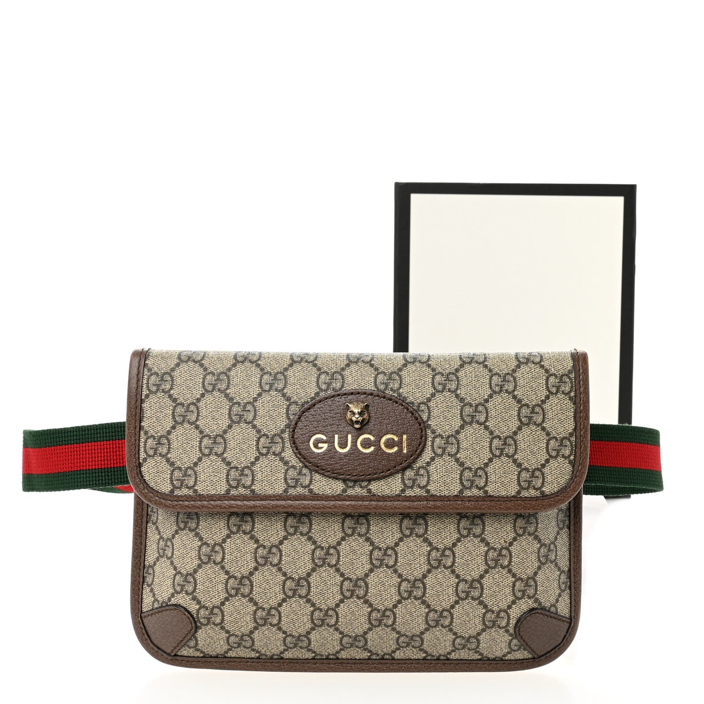 GG Supreme Monogram Neo Vintage Web Belt Bag Brown