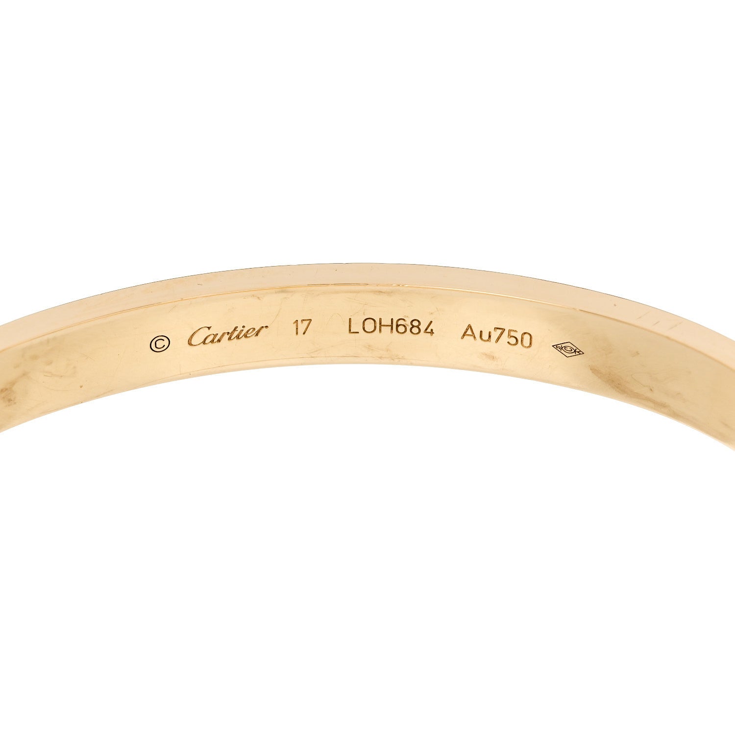 Cartier 18K Yellow Gold LOVE Bracelet 17 6 of 9