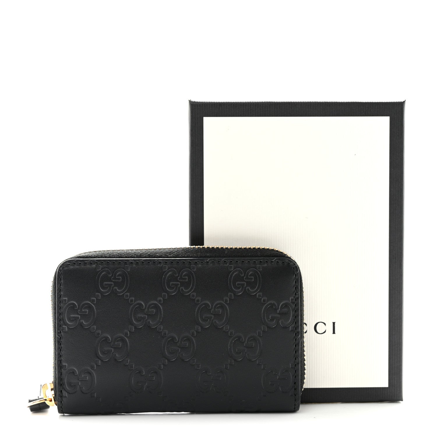 Gucci Guccissima Zip Around Card Case Black 7 of 7