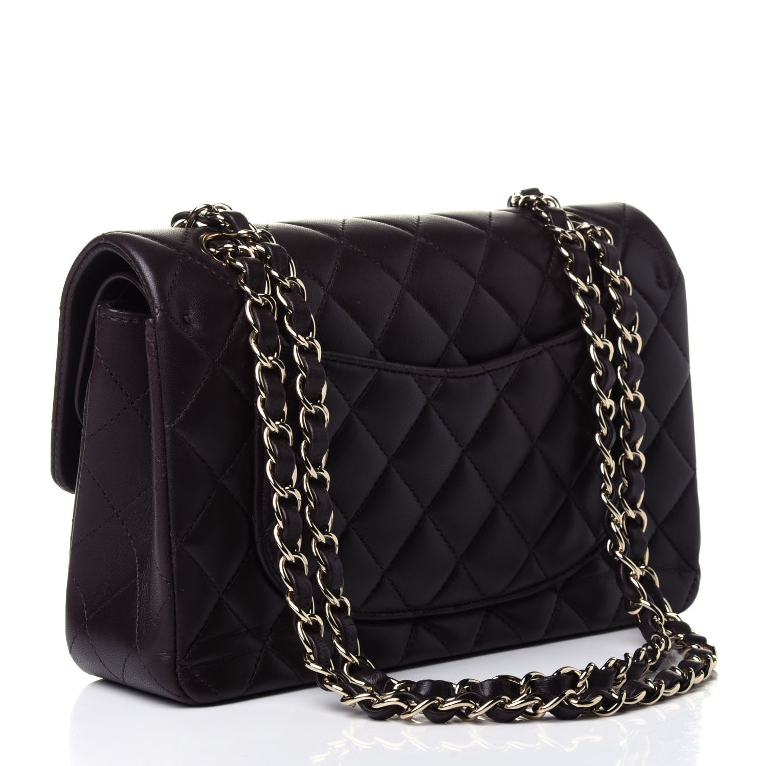Chanel Lambskin Quilted Small Double Flap Dark Brown 2 of 4