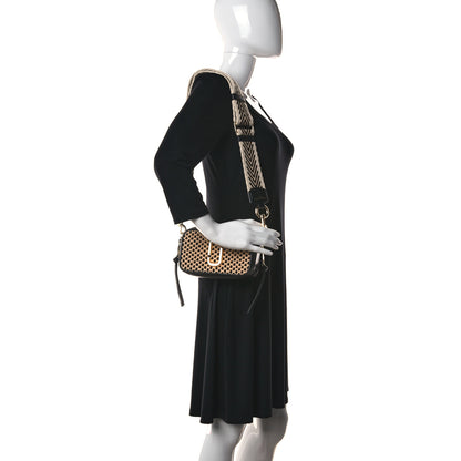 Marc Jacobs Calfskin Straw Small Snapshot Camera Bag Black 2 of 9