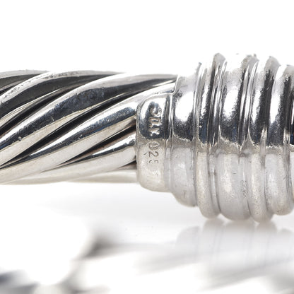 David Yurman Sterling Silver Diamond 10mm Cable Classics Hinged Bracelet 3 of 4