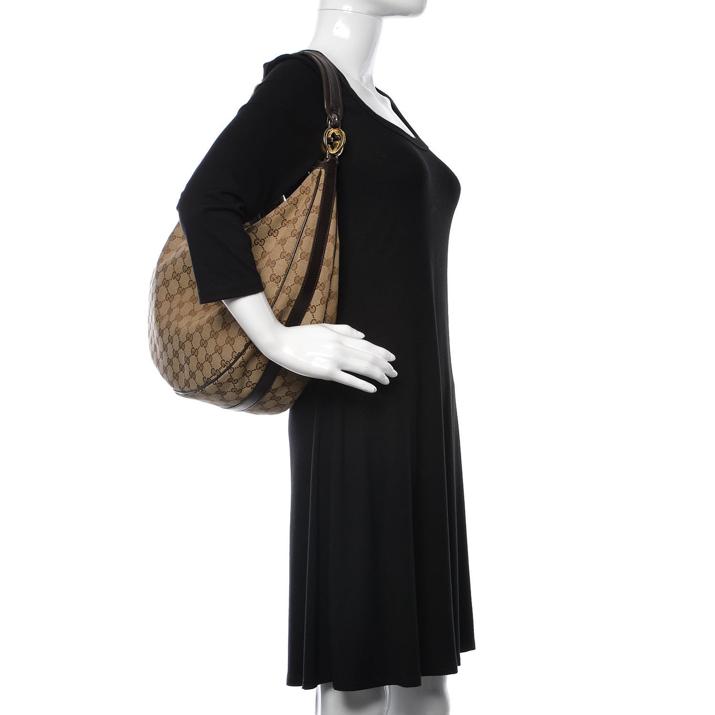 Monogram Large GG Twins Hobo Dark Brown