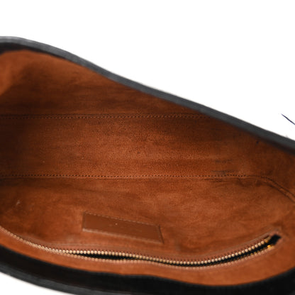 Saint Laurent Calfskin Crocodile Embossed LE 5 A 7 Hobo Black 5 of 11