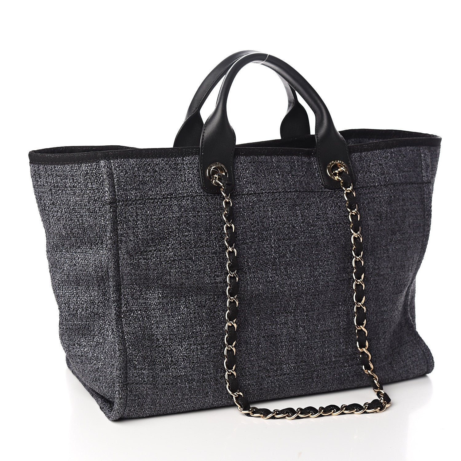 Chanel Canvas Medium Deauville Tote Charcoal 2 of 9